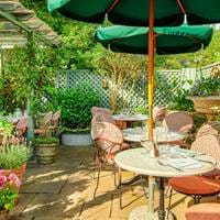 Outdoor seating at The Ivy Marlow Garden