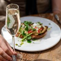 Brunch with a glass of Champagne at The Garden, Kimpton Charlotte Square Hotel