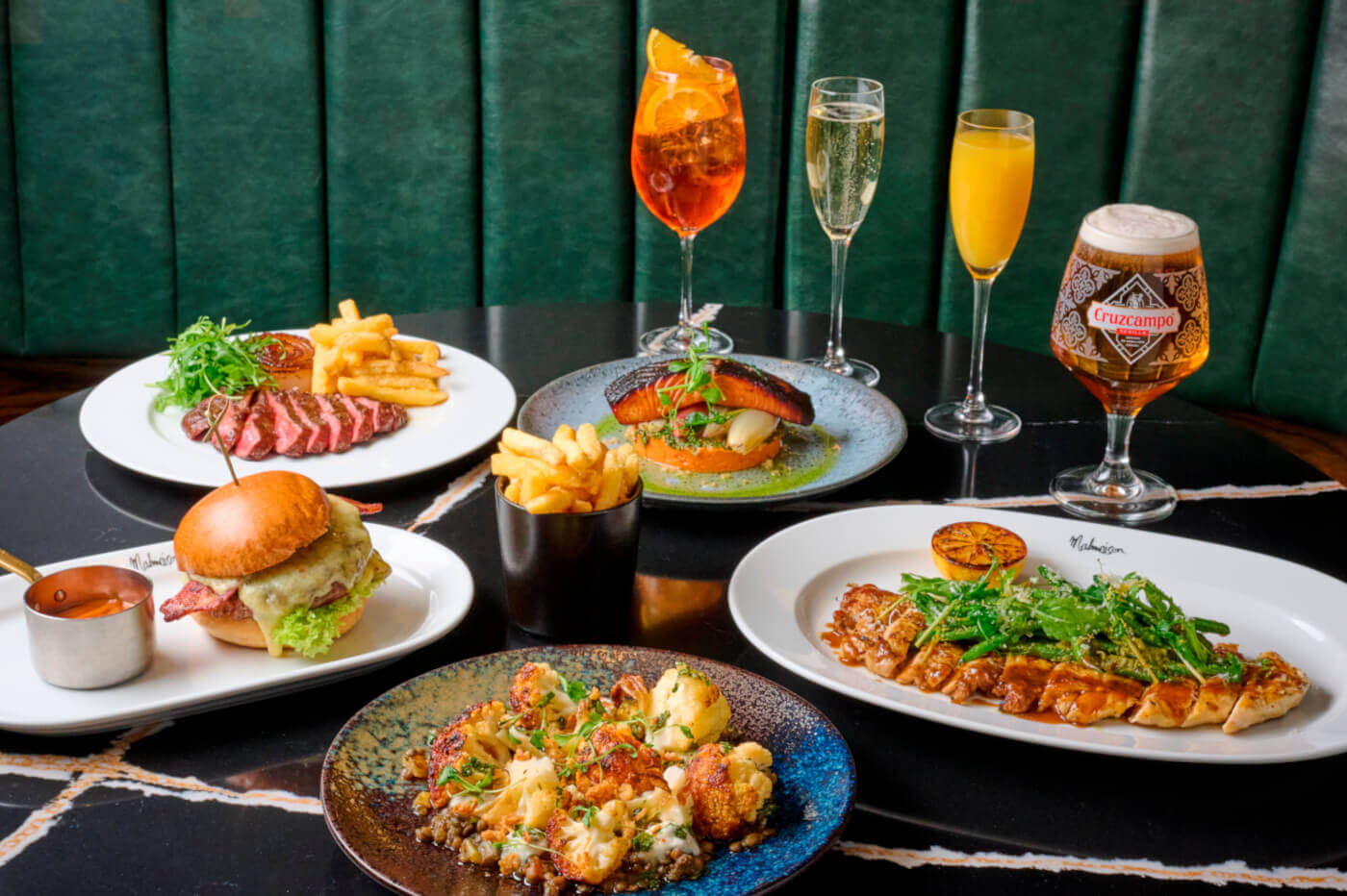 Malmaison Liverpool Bottomless Brunch Dishes and Drinks