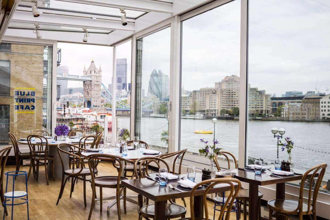 View of the River Thames from Blueprint Cafe | 10 best spots to Brunch with a view in London