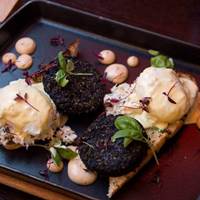 Black Pudding and Crab Eggs Benedict at Beef and Lobster - Temple Bar, Dublin