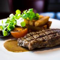 Steak at Caleys Brasserie in MacDonald Windsor Hotel