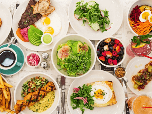 Brunch Food and Dishes for a Brunch Party, Fruit and Eggs